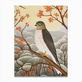 Bird Illustration Eurasian Sparrowhawk 3 Canvas Print