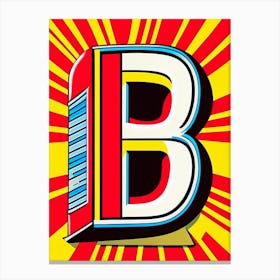 B, Letter, Alphabet Comic 8 Canvas Print