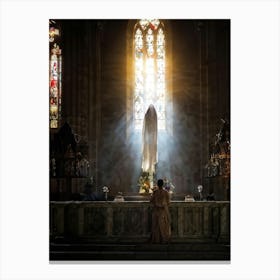 A Digital Painting Capturing The Moment Of Resurrection A Sheer Clad Figure Imbued With Spiritualit (3) Canvas Print