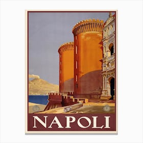 Vintage Napoli Travel Poster, Dawn Hudson Canvas Print