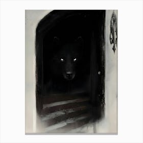 Wolf In The Doorway Canvas Print