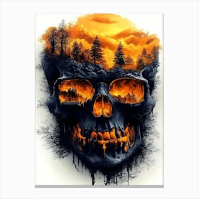 Skull In The Forest Canvas Print