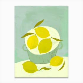 Summer Still Life With Yellow Lemons Fruits Canvas Print