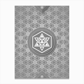 Geometric Glyph Sigil with Hex Array Pattern in Gray n.0168 Canvas Print