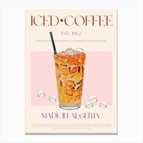 Iced Coffee Mid Century Canvas Print