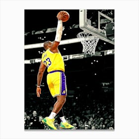 Lebron James Of The Los Angeles Lakers Dunks The Ball During The Second Quarter Against The Detroit Pistons Canvas Print