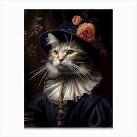 Regal Cat In A Hat D Canvas Print