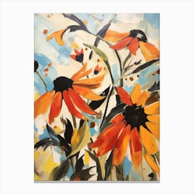 Fall Flower Painting Black Eyed Susan 4 Canvas Print