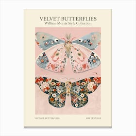 Velvet Butterflies Collection Vintage Butterflies William Morris Style 4 Canvas Print