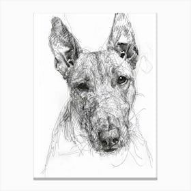 Bull Terrier Dog Line Sketch 1 Canvas Print