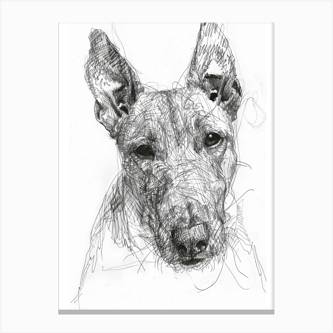 Sketched Dogs on White - 1 metre Sketched Dogs on White - 1 metre