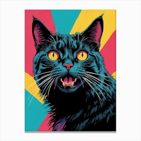 Cat Portrait Pop Art Style (22) Canvas Print