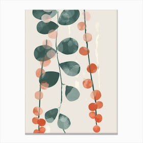 String Of Pearls Plant Minimalist Illustration 4 Canvas Print