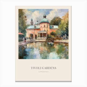 Tivoli Gardens Copenhagen Denmark 3 Vintage Cezanne Inspired Poster Canvas Print