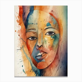 Watercolor Of A Woman Canvas Print