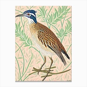 Roadrunner William Morris Style Bird Canvas Print