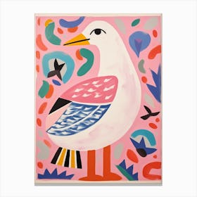 Pink Scandi Seagull 2 Canvas Print