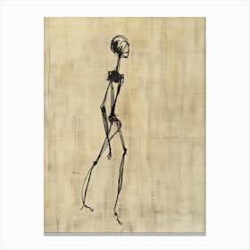 Skeleton Walking Canvas Print