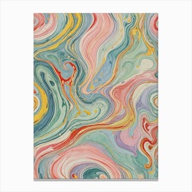 Liquid Marble Swirls In Pastel Canvas Print