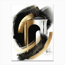 Gold And Black Abstract Painting 56 Canvas Print