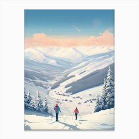 Steamboat Ski Resort   Colorado, Usa, Ski Resort Illustration 1 Simple Style Canvas Print