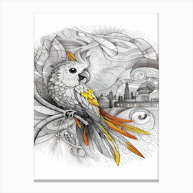 Chewy Doodle Parrot Canvas Print