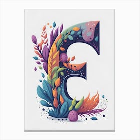 Colorful Letter E Illustration 4 Canvas Print