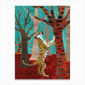 Tiger And Bird Canvas Print