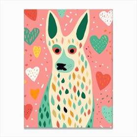 Dog Heart Line And Shape 2 Canvas Print