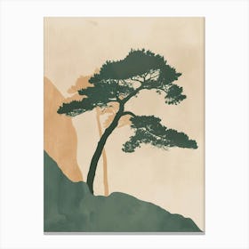 Cypress Tree Minimal Japandi Illustration 1 Canvas Print