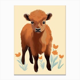 Baby Animal Illustration  Bison 4 Canvas Print