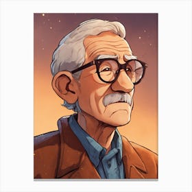 Old Man With Glasses Canvas Print