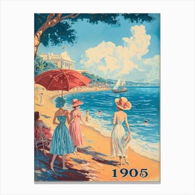 Aihrgdesign A Retro Poster Of A 1905 Seaside Resort With Eleg 185398be Abe1 44b6 952f 1a36ab082aff 1 Canvas Print