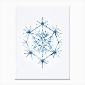 Hexagonal, Snowflakes, Pencil Illustration 1 Canvas Print