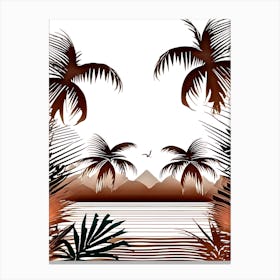 Tropical Landscape With Palm Trees 12 Canvas Print