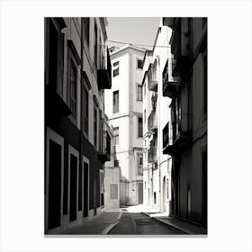 Lisbon, Portugal, Photography In Black And White 1 Canvas Print