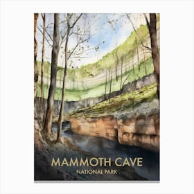 Mammoth Cave National Park Watercolour Vintage Travel Poster 3 Canvas Print
