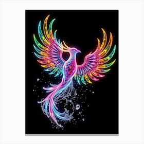 Colorful Phoenix In Water Splash Lienzo