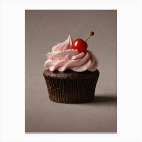 Cupcake With Cherry Canvas Print