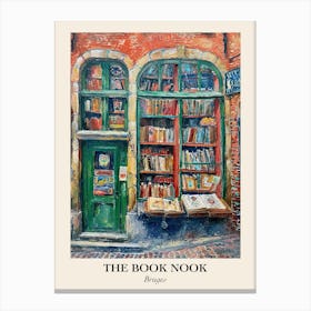 Bruges Book Nook Bookshop 2 Poster Canvas Print