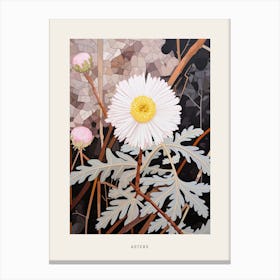 Flower Illustration Asters 5 Poster Canvas Print