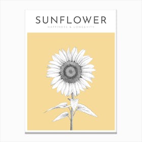 Sunflower Print Modern Flower Poster Bamber Prints Canvas Print