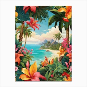 Tropical Scene art print Canvas Print