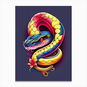 Hognose Snake Tattoo Style Canvas Print