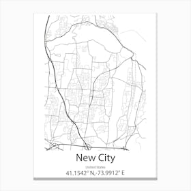 New City,United States Minimalist Map Leinwandbild