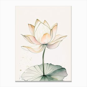Early Lotus Minimal Watercolour 3 Canvas Print