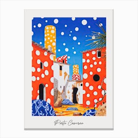 Poster Of Porto Cesareo, Italy, Illustration In The Style Of Pop Art 3 Canvas Print
