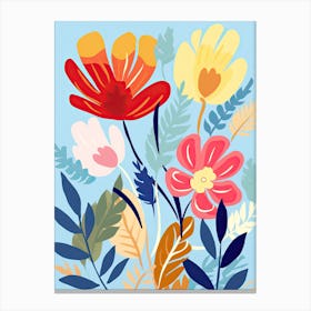 Vibrant Petal Reverie; Whimsical Flower Market Canvas Print