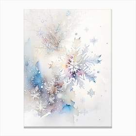 Delicate, Snowflakes, Storybook Watercolours 1 Canvas Print