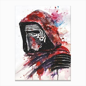 Kylo Ren From Star Wars Watercolor Canvas Print